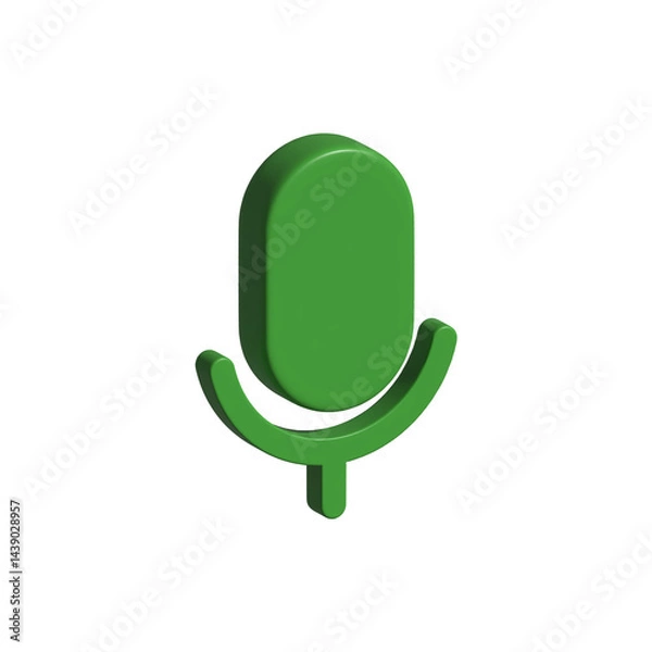Fototapeta 3d microphone icon colored transparent background