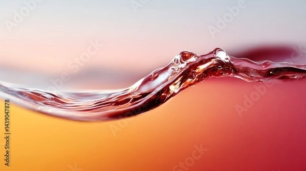 Fototapeta Red Liquid Splashing and Flowing in Abstract with Blurred Color Background