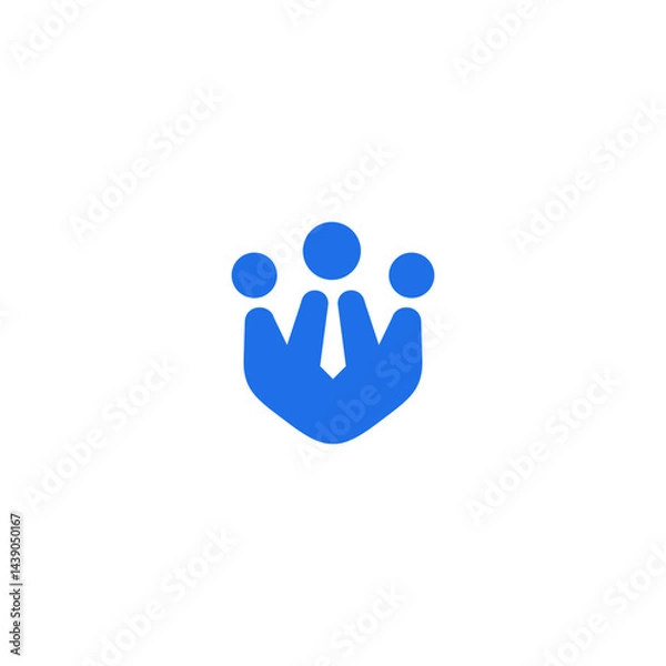 Fototapeta vector graphic illustration logo design for the leader, leadership with pictogram negative space style