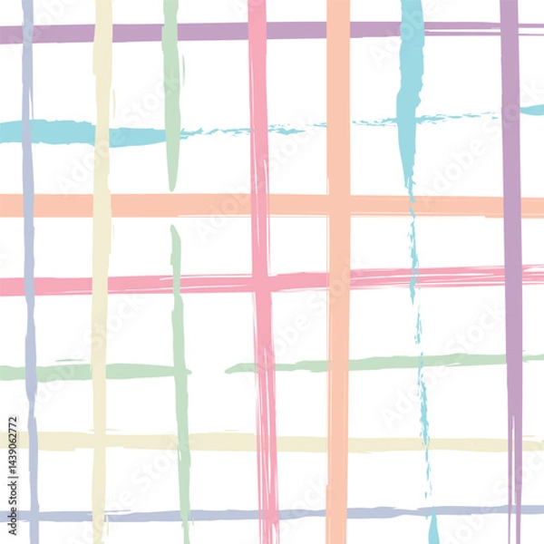 Fototapeta Delicate Pastel Plaid Pattern with Textured Lines