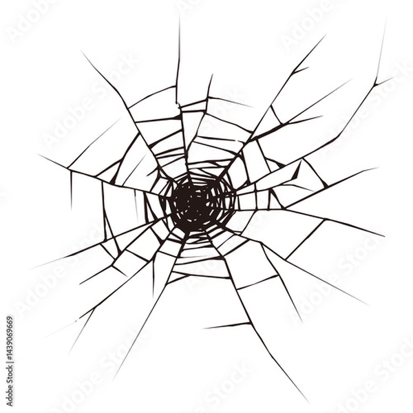 Obraz ガラスのひび割れ　グラフィック イラスト