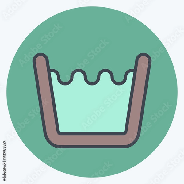 Fototapeta Icon High Degree Washing. related to Fabric symbol. color mate style. design editable