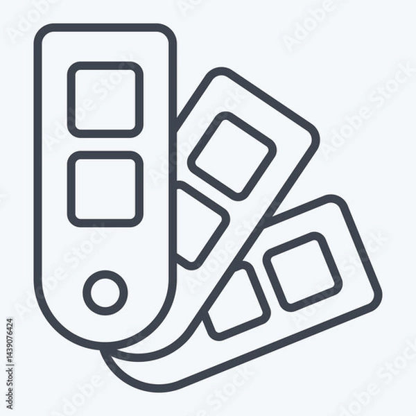 Fototapeta Icon Color Pallete. related to Fabric symbol. line style. design editable