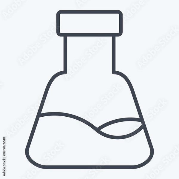 Fototapeta Icon Conical Flask. related to Fabric symbol. line style. design editable