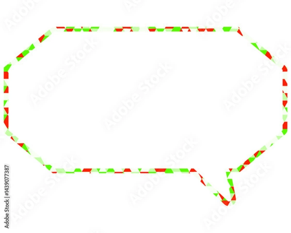 Fototapeta ステンドグラス風吹き出し　三角形模様　細長い八角形
