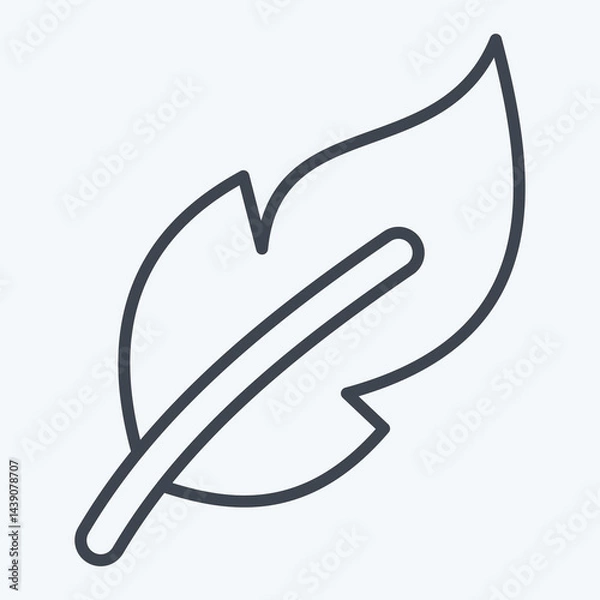 Fototapeta Icon Feathers. related to Fabric symbol. line style. design editable