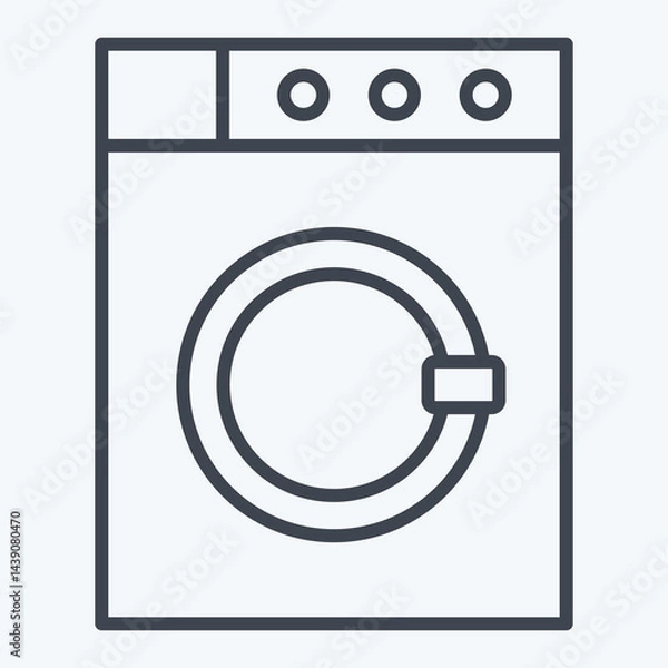 Fototapeta Icon Washing Machine. related to Fabric symbol. line style. design editable
