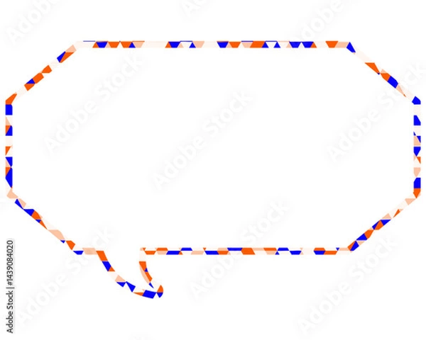 Fototapeta ステンドグラス風吹き出し　三角形模様　細長い八角形