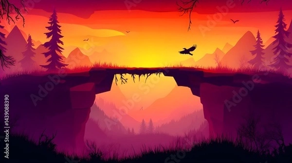 Fototapeta Sunset flight over the majestic yunnan stone forest a geographical wonder in nature's serenity