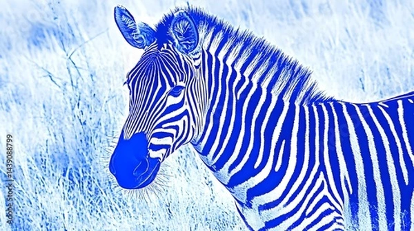 Fototapeta Zebra pop art chaos digital art gallery vibrant abstract close-up creative expression