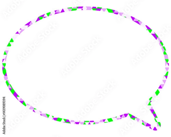 Fototapeta ステンドグラス風吹き出し　三角形模様　丸形