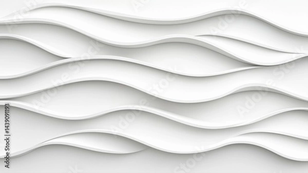 Fototapeta Abstract White Wavy Background with Swirl Accents white abstract wave waves texture background swirl