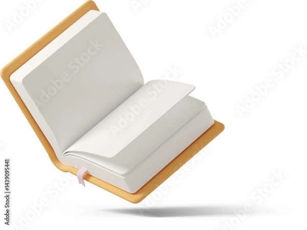 Fototapeta open orange book floating