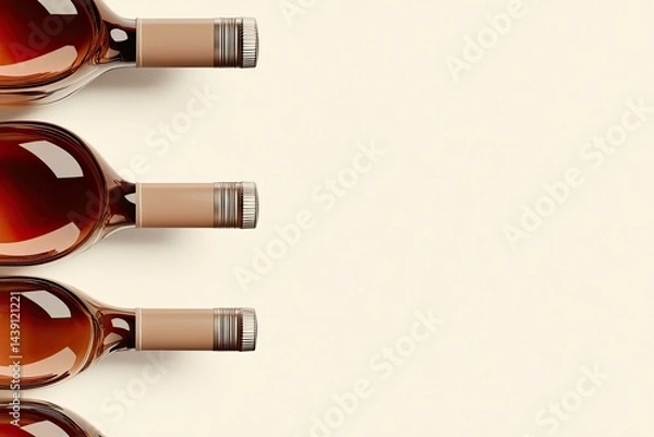 Fototapeta Wine bottles arranged in rows