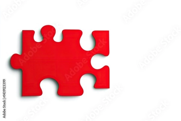 Fototapeta Red puzzle piece on white background