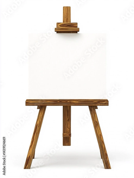 Fototapeta Wooden easel with blank canvas, a symbol of artistic expression and creativity