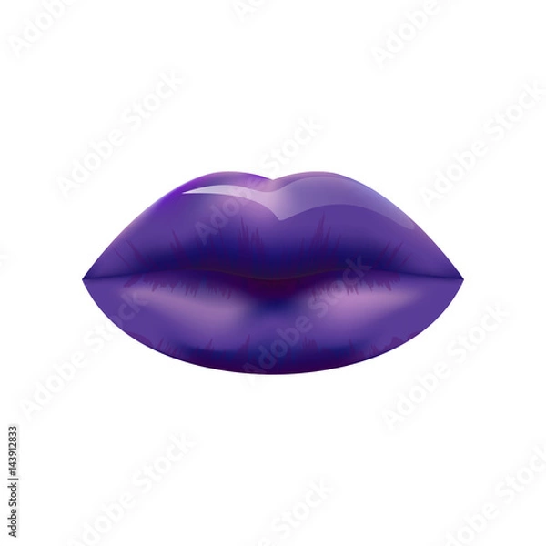 Obraz Blue lips on white background vector