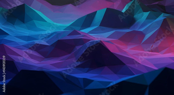 Fototapeta Abstract Polygonal Landscape With Vibrant Colors For Modern Backgrounds