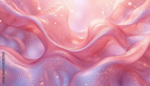 Fototapeta A pink wavy texture with light spots.