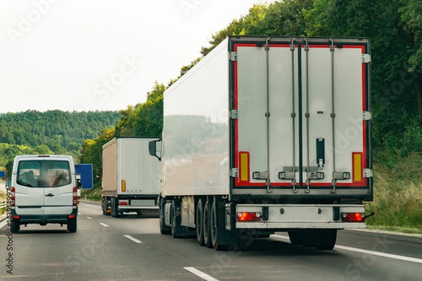 Fototapeta Trucks on road in Germany