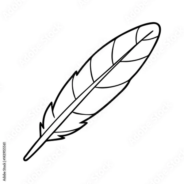 Obraz feather quill icon, feather quill line art - simple line art of feather quill, perfect for feather quill logos and icons