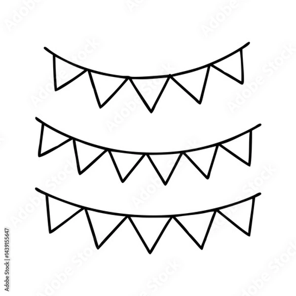 Obraz festive bunting icon, festive bunting line art - simple line art of festive bunting, perfect for festive bunting logos and icons