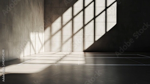 Fototapeta Minimal squash court with shadow play .