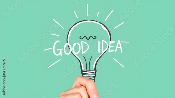 Fototapeta Conceptual hand writing showing Good Idea. Concept meaning an excellent suggestion and plan for achieving something
