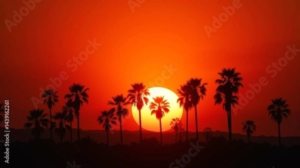 Obraz Dusk Dreams: Silhouetted Palms