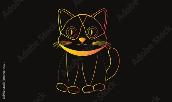 Obraz Cat emoji icon vector image.