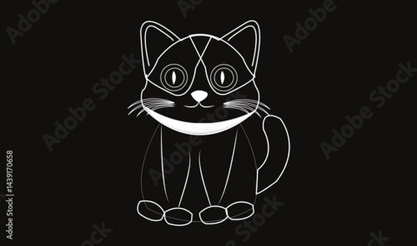 Obraz Cat emoji icon vector image.