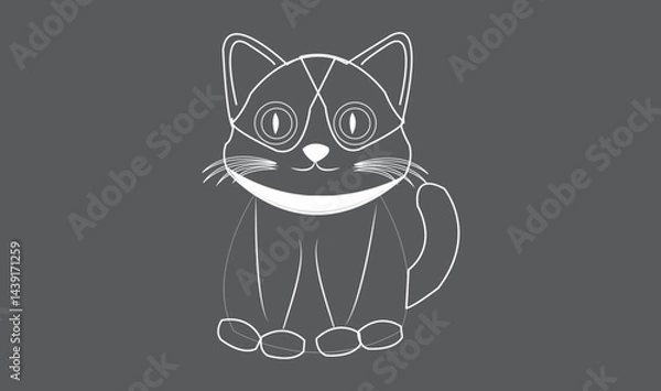 Obraz Cat emoji icon vector image.