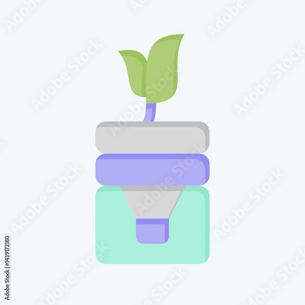 Fototapeta Icon Bottle Recycle. related to Save the World symbol. flat style. editable