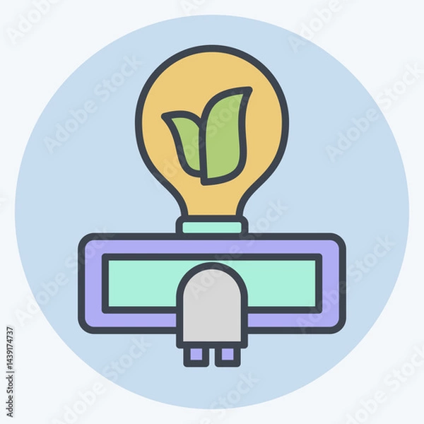 Fototapeta Icon Solar Energy. related to Save the World symbol. color mate style. editable