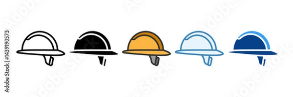 Fototapeta Safety Helmet  Icon Set Multiple Style Collection