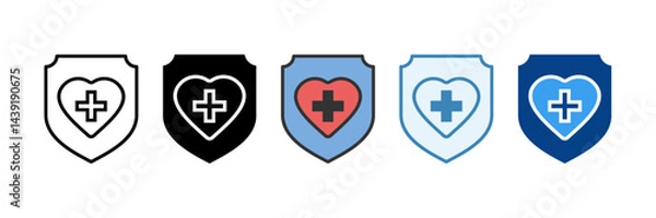 Fototapeta Insurance  Icon Set Multiple Style Collection