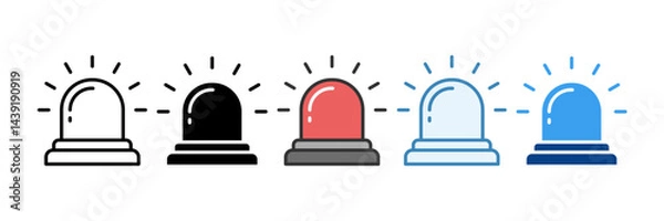 Fototapeta Siren  Icon Set Multiple Style Collection