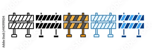 Fototapeta Barrier  Icon Set Multiple Style Collection
