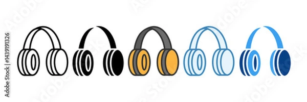 Fototapeta Ear Plug  Icon Set Multiple Style Collection