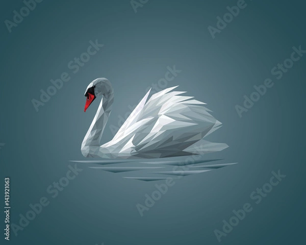 Obraz Low Poly Swan
