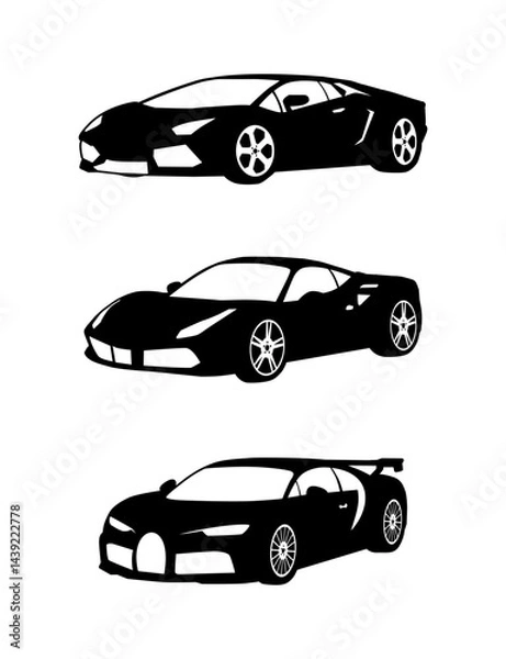 Obraz supercar silhouettes vector collection