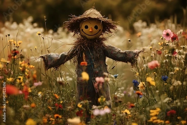 Fototapeta scarecrow in the field