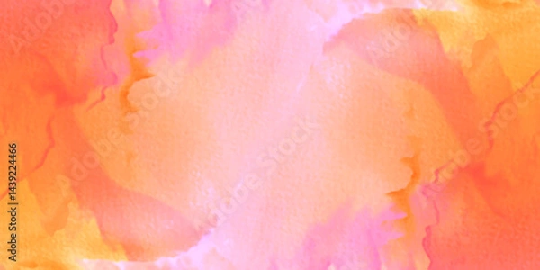 Obraz Abstract Pattern multicolored hues filling the top quarter, Vibrant Watercolor Gradient, Watercolor Splash Background for Advertising and Banner, ideal for creative and modern designs.