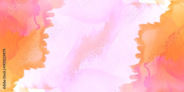 Obraz Abstract Pattern multicolored hues filling the top quarter, Vibrant Watercolor Gradient, Watercolor Splash Background for Advertising and Banner, ideal for creative and modern designs.