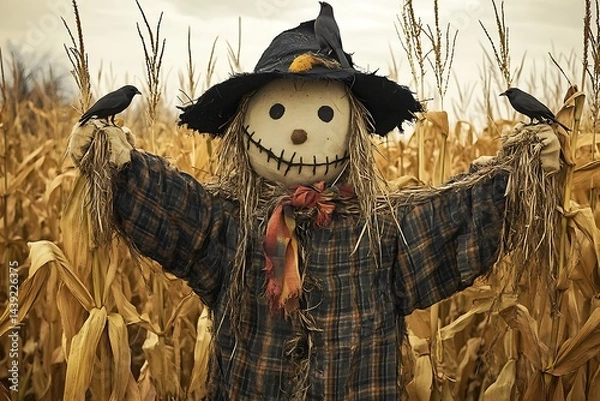 Fototapeta scarecrow in the field