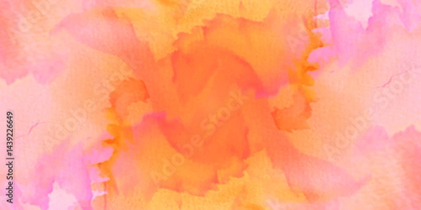 Obraz Abstract Pattern multicolored hues filling the top quarter, Vibrant Watercolor Gradient, Watercolor Splash Background for Advertising and Banner, ideal for creative and modern designs.