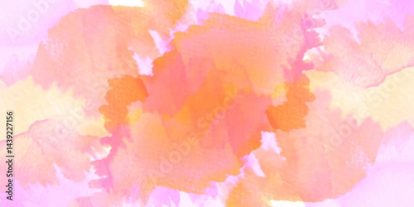 Obraz Abstract Pattern multicolored hues filling the top quarter, Vibrant Watercolor Gradient, Watercolor Splash Background for Advertising and Banner, ideal for creative and modern designs.