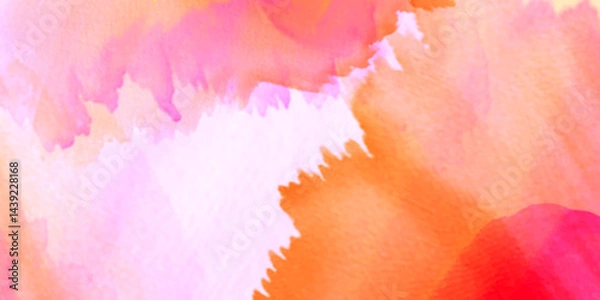 Obraz Abstract Pattern multicolored hues filling the top quarter, Vibrant Watercolor Gradient, Watercolor Splash Background for Advertising and Banner, ideal for creative and modern designs.