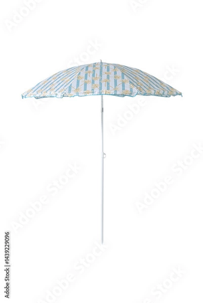 Fototapeta Colorful Beach Umbrella with Strawberry Design – Summer Vector Illustration