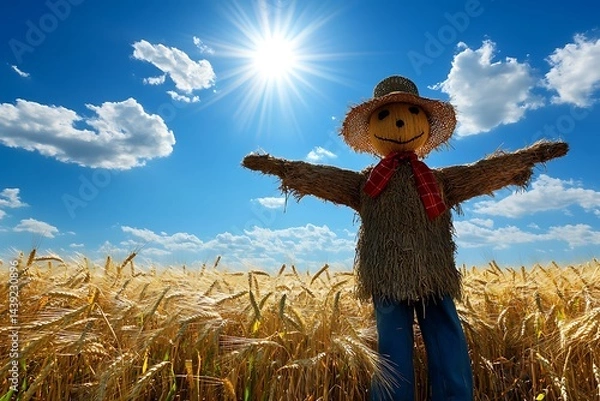 Fototapeta scarecrow in a field